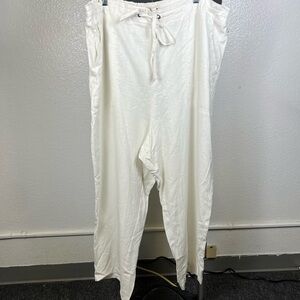 Cynthia Rowley White Linen Blend Relaxed Pants